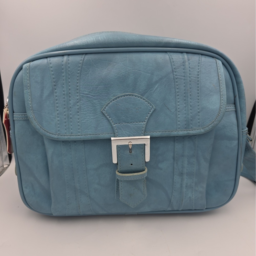1975 VINTAGE American Tourister Leather Carry-on Bag w Strap Escort With Lock